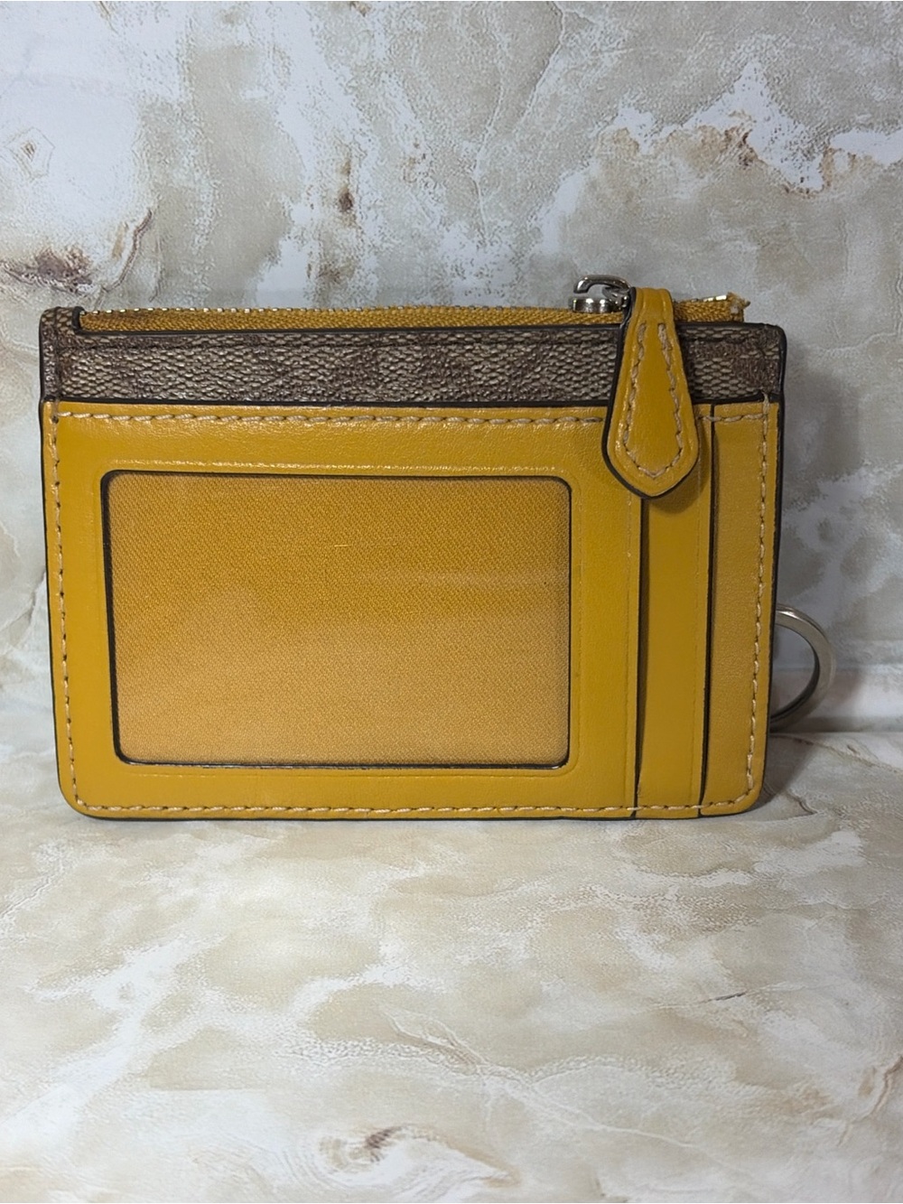 Coach Signature Zip Card Keychain Wallet - Picture 2 of 3